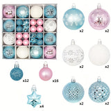 kkboxly 44pcs Vibrant Christmas Tree Ball Ornaments - Colorful Hanging Decoration for Home, Room, Window, and Party - 8 Styles to Choose From, Pendant Decor, Scene Decor, Holiday Gift Idea