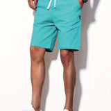 kkboxly  Men's Solid Color Shorts With Pocket For Summer, Men's Outfits