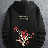 kkboxly  Men's Fleece Loose Long Sleeve Drop Shoulder Hoodie