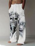 kkboxly kkboxly  Men's Drawstring Wide Leg Pants Beach Pant Trendy Pattern Casual Baggy Pants Yoga Trousers Streetwear Hiphop Rapper Style