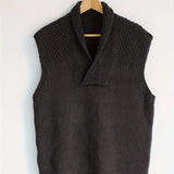 Plus Size Men's Solid Knit Vest Spring Fall Winter Sleeveless Sweater, Men's Clothing