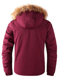 kkboxly Men's Waterproof Padded Jacket with Faux Fur Hoodie - Perfect for Fall/Winter!