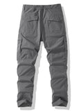 kkboxly Men's Casual Multi Pocket Pants, Chic Street Style Cargo Pants For Outdoor Activities