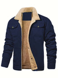 kkboxly  Stylish Classic Men's Lapel Collar Coat For Winter, Men's Outfits