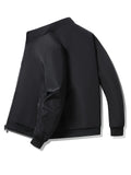 kkboxly  Men's Casual Jacket, Solid Color Stand Collar Zipper Jacket Christmas Gifts