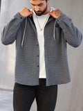kkboxly  Plus Size Men's Hooded Jacket For Spring Fall Winter, Men's Clothing