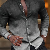 kkboxly  Men's Shirt Top Turn-Down Collar Long Sleeve Closure Male Casual Shirt For Men Daily Vacation Streetwear