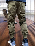 kkboxly  Men's Stylish Cargo Pants With Multi Pockets, Casual Breathable Slim Fit Joggers For Outdoor