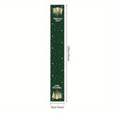 Christmas Holiday Festive Table Runner with Snowflake & Christmas Tree Design, 100% Polyester Woven Table Decoration, Santa Claus Pattern, Perfect for Seasonal Dining & Home Decor - 1PC