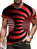 kkboxly Optical Illusion, Men's T-Shirt, Casual Loose Tees, Men's Streetwear