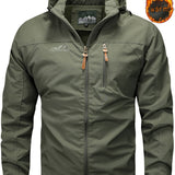 kkboxly  Men's Warm Thick Hooded Windbreaker Jacket, Casual Jacket For Fall Winter Outdoor Activities