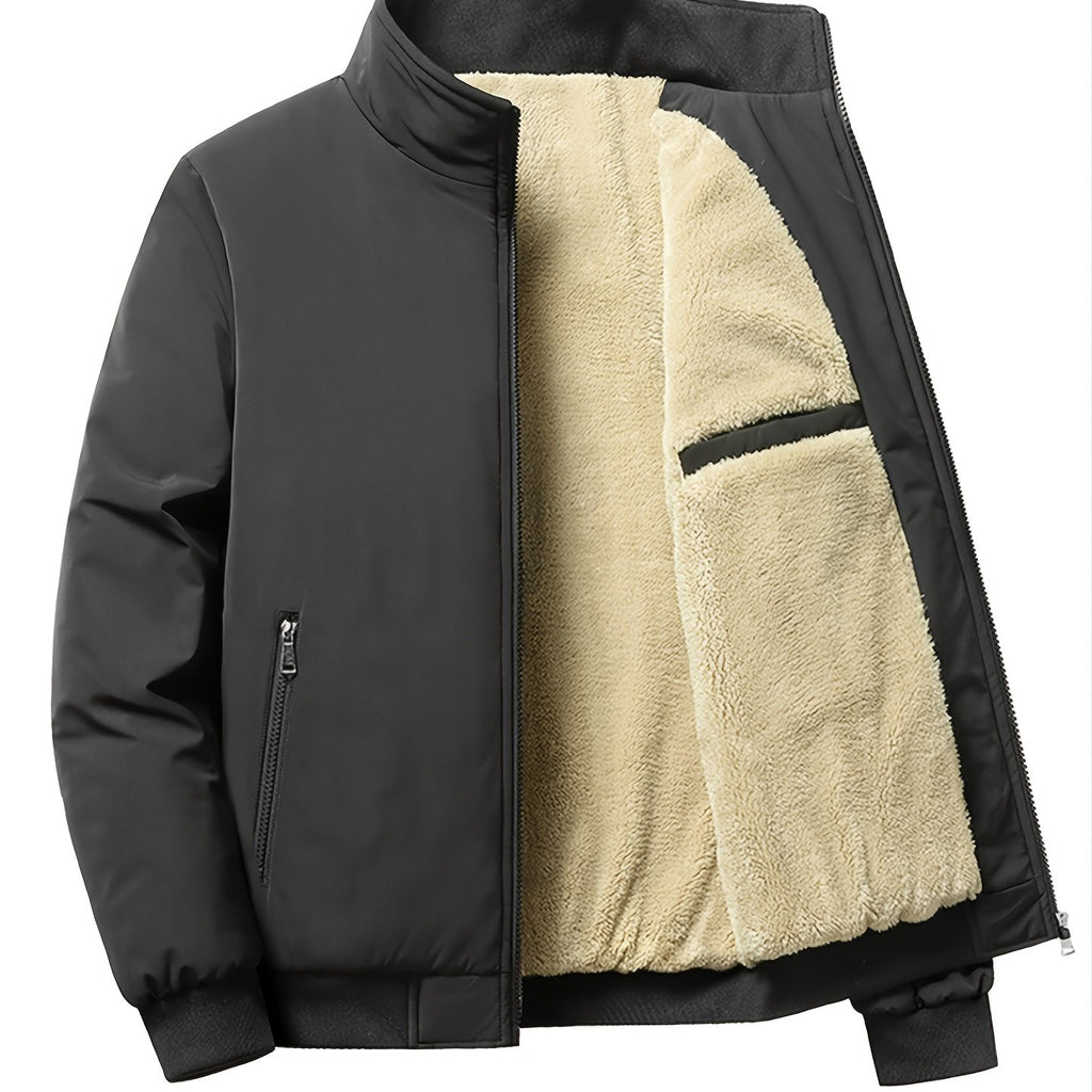 kkboxly Men's Fleece Winter Jacket With Zipped Pockets - Best Seller!