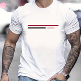 kkboxly  Men's Casual Plus Size "NAUTICA" Graphic T-Shirt, Fashion Stretch Comfortable Tees, Summer Large Loose Male Clothing