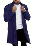 kkboxly  Plus Size Men's Solid Cardigan Fashion Casual Gown Spring Fall Winter Coat, Men's Clothing