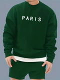 kkboxly  PARIS Print Warm Thick Sweatshirt, Men's Casual Graphic Design Slightly Stretch Crew Neck Pullover Sweatshirt For Autumn Winter