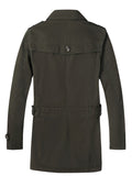 kkboxly  Men's Lapel Button Design Trendy Comfy Cotton Jacket, Windproof Retro Wind Coat For Autumn Winter