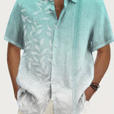 kkboxly  Men's Plus Size Hawaiian Floral Button Up Shirt - Comfortable and Stylish for Vacation, Beach, and Leisurewear