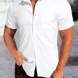 2025 kkboxly  Trendy Plus Size Men's Short-Sleeve Shirt with Pocket for Summer - Oversized Subway Top for Big & Tall Males - Stylish Clothing for Men