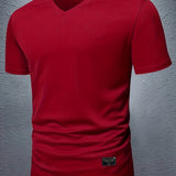 kkboxly  Men's V-neck T-Shirts Casual Sports Loose Short Sleeve Tees Top Summer Clothes