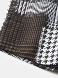 kkboxly  Men's Check Panel Contrast Color Casual Linen Short Sleeve Shirt Best Sellers