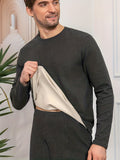kkboxly  1pc Men's Thickened Fleece Thermal Underwear Tops, Soft And Elastic Bottoming Tops, High-quality Long Sleeve Thermal Underwear