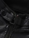 kkboxly  Men's Casual Pu Leather Jacket, Chic Stand Collar Biker Jacket