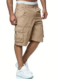 kkboxly  Classic Design Cargo Shorts, Men's Casual Multi Pocket Loose Fit Cargo Shorts For Summer Outdoor
