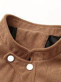 kkboxly  Men's Vintage Long Sleeves Stand Collar Color Block Button Jackets For Spring & Fall