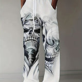 kkboxly kkboxly  Men's Drawstring Wide Leg Pants Beach Pant Trendy Pattern Casual Baggy Pants Yoga Trousers Streetwear Hiphop Rapper Style