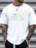 kkboxly  Men's Casual Trendy California Graphic Print Comfortable Crew Neck Short Sleeve T-shirts, Summer Top Tees