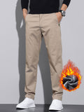 Plus Size Men's Solid Pants Casual Fashion Cotton Pants For Fall Winter, Men's Clothing
