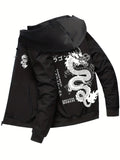 kkboxly  Praying Hands Print Men's Hooded Jacket Casual Long Sleeve Hoodies With Zipper Gym Sports Hooded Coat For Spring Fall