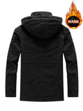 kkboxly  Men's Outdoor Hooded Windproof Jacket Plush Warm Comfortable Breathable Windbreaker Jacket For  Autumn And Winter