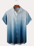kkboxly  Plus Size Lapel Mens Hawaiian Shirt Gradient Color Button Down Shirts, Top Blouse Shirts, Short Sleeve Dress Shirts