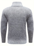 kkboxly  Men's Stand Collar Jacquard Knitting Thickened Warm Sweater