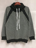 kkboxly  Plus Size Men's Color Block Hooded Sweat Shirt With Drawstring, Long Sleeved Pullover Sweater