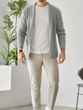 kkboxly  Elegant Slightly Stretch Sweater Cardigan, Men's Casual Vintage Style V Neck Cardigan For Fall Winter