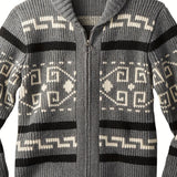 Plus Size Men's Band Collar Zipper Cardigan Color Matching Jacquard Long-sleeved Sweater