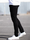 kkboxly  Men's Autumn New Tight Solid Color Cotton Denim Pencil Pants