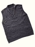 Plus Size Men's Solid Knit Vest Spring Fall Winter Sleeveless Sweater, Men's Clothing