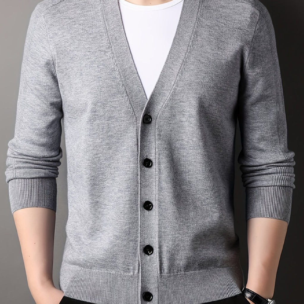 kkboxly  Plus Size Men's V-Neck Casual Button Sweater Cardigan For Autumn/Winter