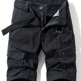 kkboxly Men's Casual Cotton Drawstring Shorts With Button Pockets, Male Clothes For Summer [Belt Not Included]