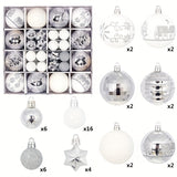 kkboxly 44pcs Vibrant Christmas Tree Ball Ornaments - Colorful Hanging Decoration for Home, Room, Window, and Party - 8 Styles to Choose From, Pendant Decor, Scene Decor, Holiday Gift Idea