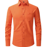 kkboxly  Men's Dress Shirt, Long Sleeve Button Down Lapel Slim Fit Classic Shirt For Business Best Sellers