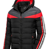 kkboxly  kkboxly  Warm Winter Detachable Hooded Jacket, Men's Casual Patchwork Zip Up Winter Jacket For Fall Winter Outdoor
