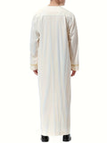 kkboxly  Men's Saudi Arabic Thobe Jubba Dishdasha Long Sleeve Robe, Islamic Dress, Ramadan Muslim Dress Middle East Islamic Clothing