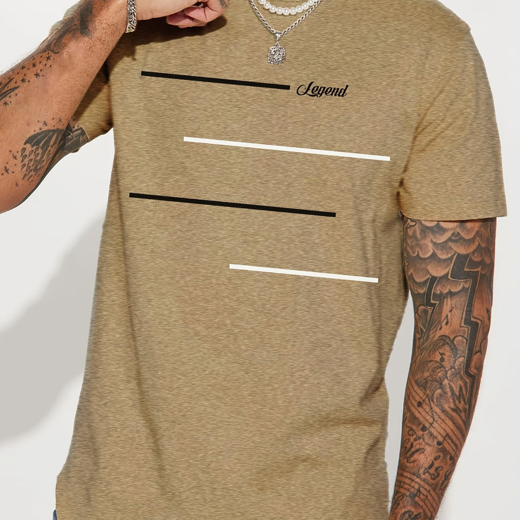 kkboxly  'Legend' Round Neck Graphic T-shirts, Causal Tees, Short Sleeves Comfortable Tops, Men's Summer Clothing