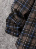 kkboxly  Retro Plaid Shirt Coat For Men Long Sleeve Casual Regular Fit Button Up Hooded Shirts Jacket Shacket