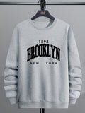 Brooklyn Print, Men’s Pullover Sweatshirt, Casual Crew Neck Jumper For Spring Fall, Moisture Wicking And Breathable Sweater, As Gifts