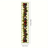 Festive Christmas Table Runner: Floral Pattern, 33x13 inches, Polyester Material, Square Shape, Christmas Holiday, Woven Fabric, Polyester Filling, Polyester Lining